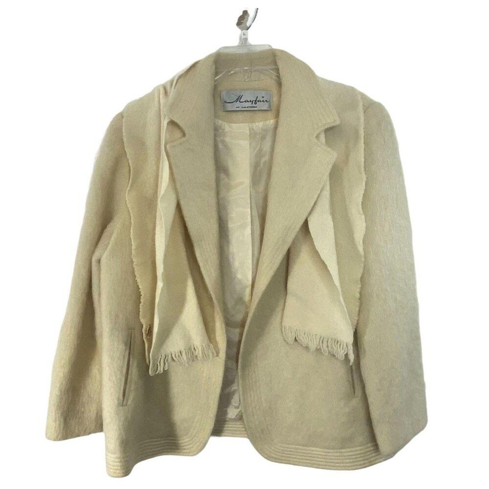 Vintage  1960’s  Mayfair of California Cream‎ Mohair Coat 14